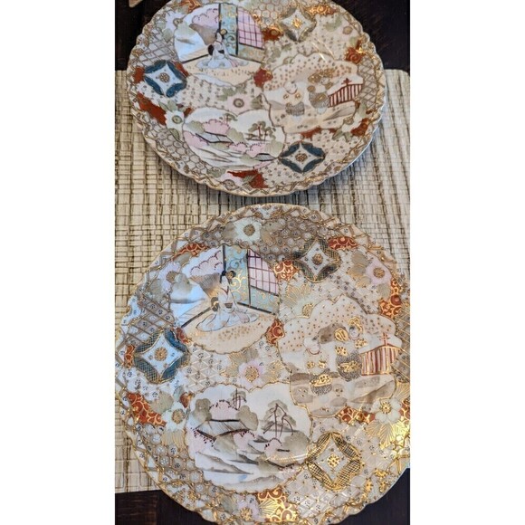 6 Vintage Hand Painted Gold Trim  Japanese Plate - Picture 8 of 16